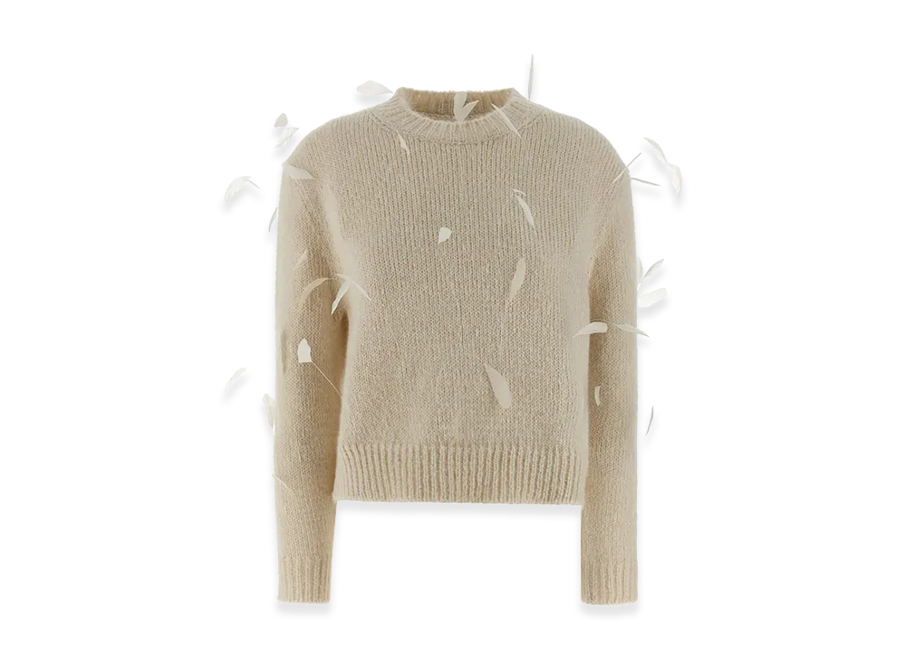 Jil Sander Women's Feather Sweater "White"