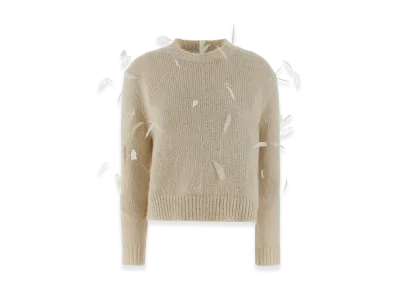 Jil Sander Women's Feather Sweater "White"