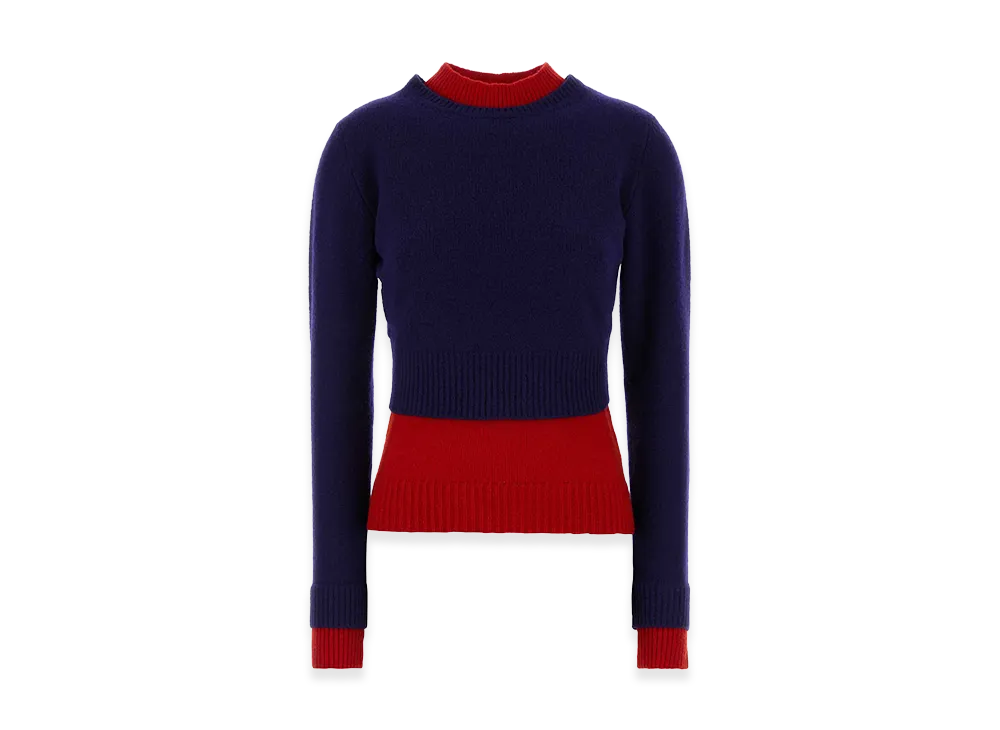 Jil Sander Women's Wool Blend Sweater "Navy Blue"