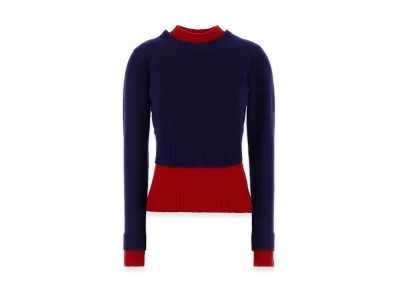 Jil Sander Women's Wool Blend Sweater "Navy Blue"
