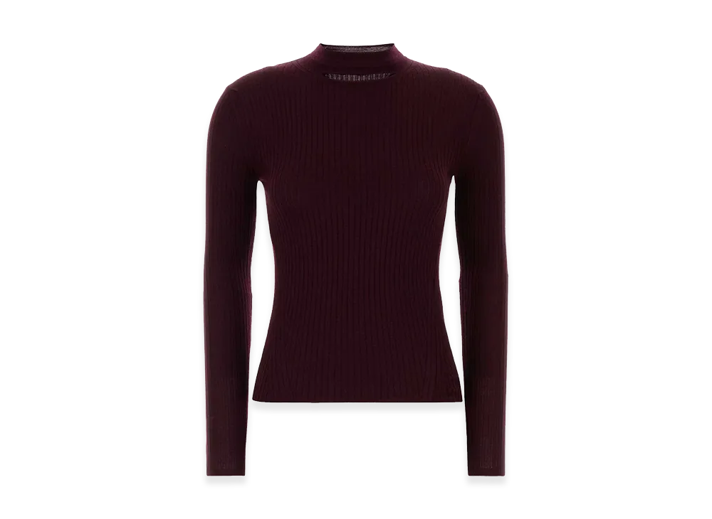 Jil Sander Women's Wool Blend Sweater "Burgundy"