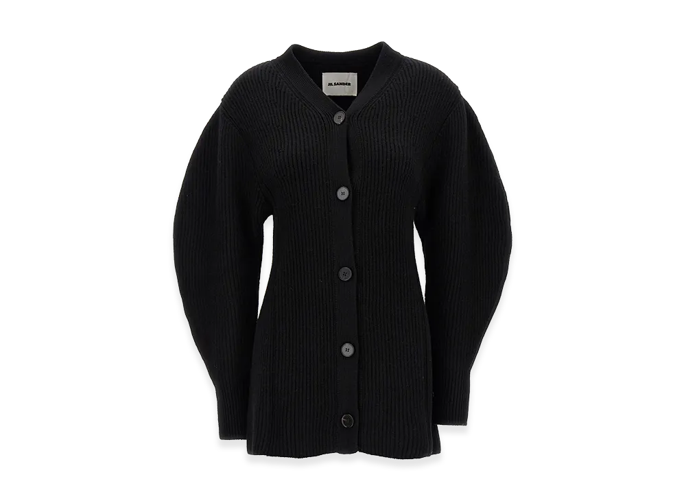 Jil Sander Women's Ribbed Cardigan "Black"