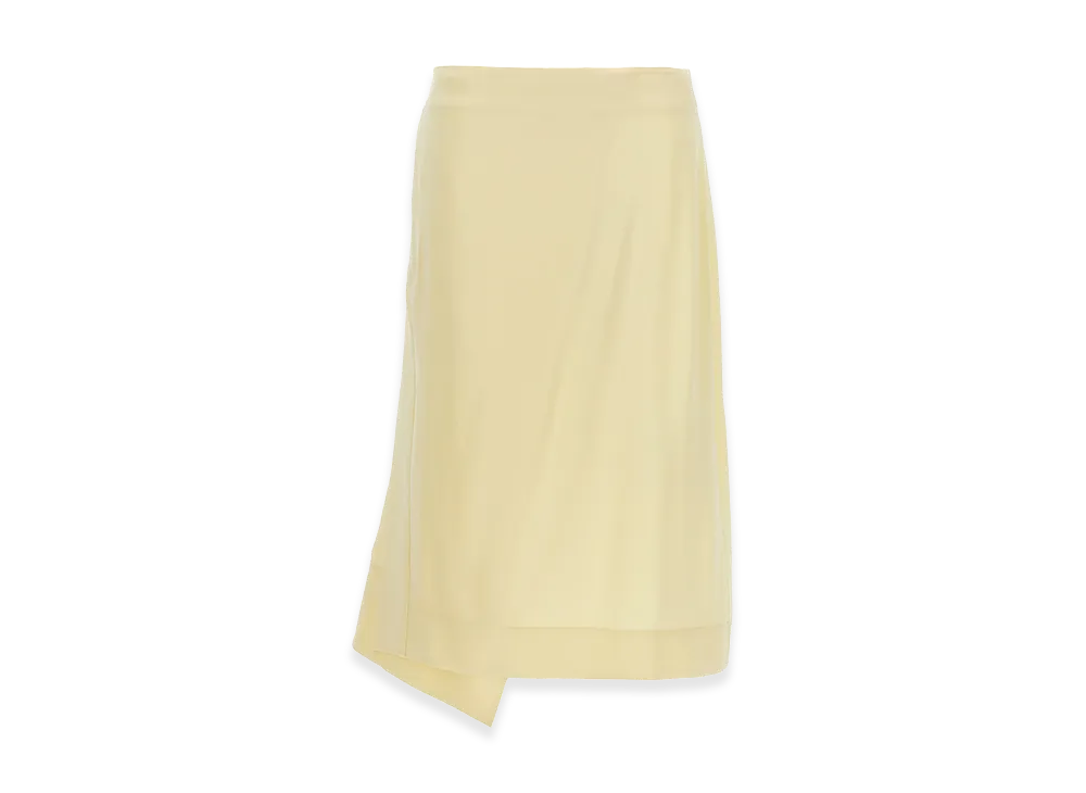 Jil Sander Women's Satin Skirt With Side Slit "Yellow"