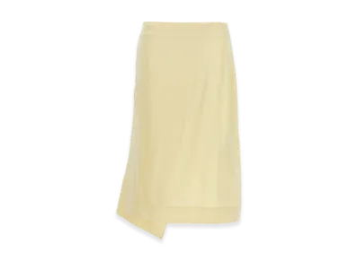 Jil Sander Women's Satin Skirt With Side Slit "Yellow"