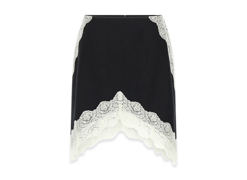 Jil Sander Women's Organza Lace Wool Skirt "Black"