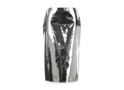 Jil Sander Women's Leather Skirt "Silver"