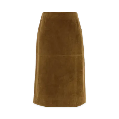 Jil Sander Women's Biscuit Suede Skirt "Brown"