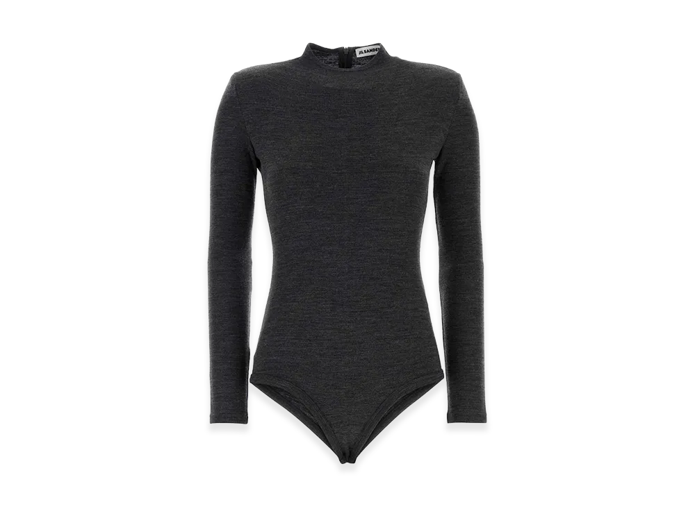 Jil Sander Women's Wool Bodysuit "Charcoal Gray"