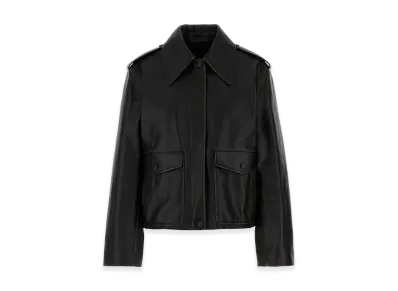 Jil Sander Women's Leather Jacket "Dark Brown"