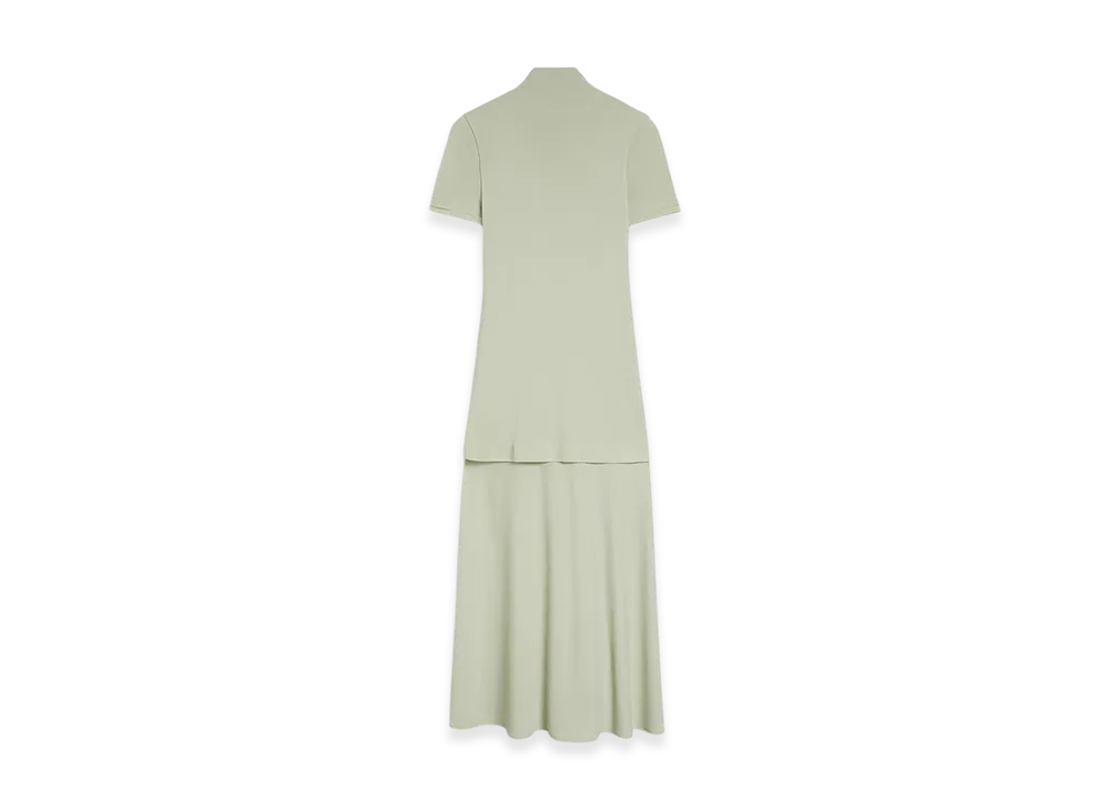 Jil Sander Fluid Viscose High-Neck Dress "Lemon Green"