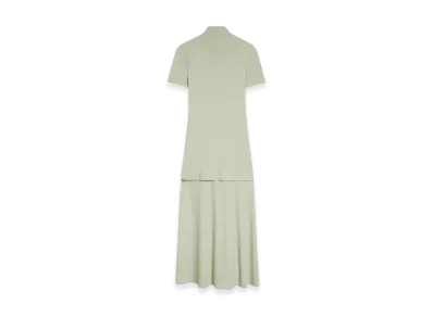 Jil Sander Fluid Viscose High-Neck Dress "Lemon Green"