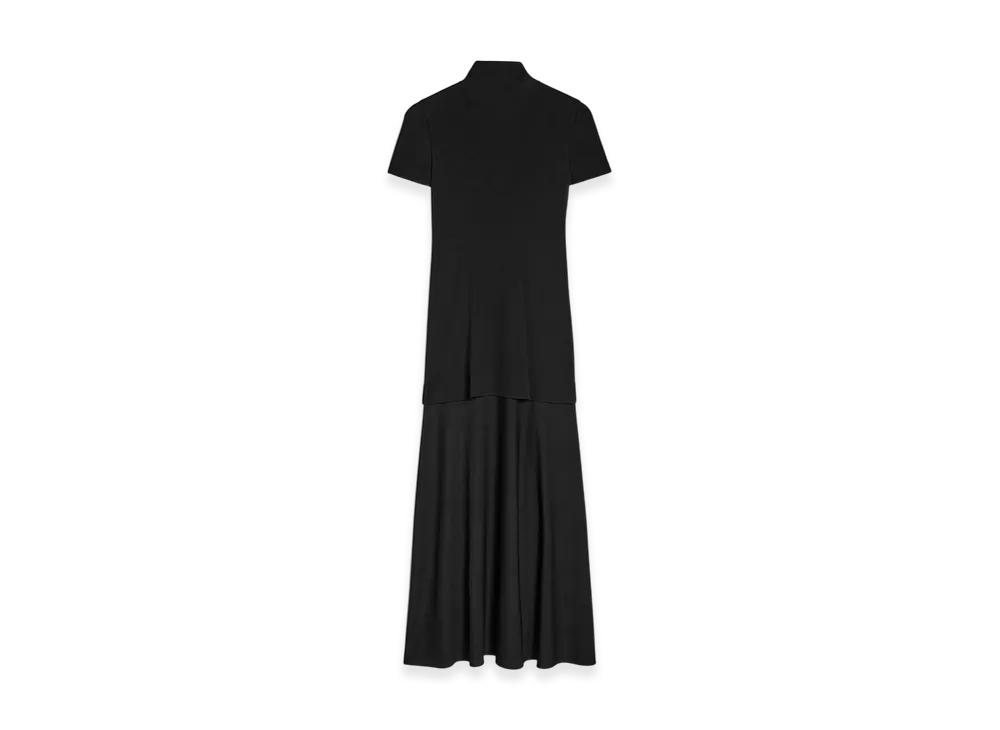 Jil Sander Fluid Viscose High-Neck Dress "Black"