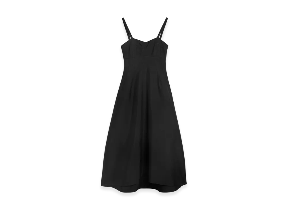Jil Sander Technical Gabardine Bustier Dress "Black"