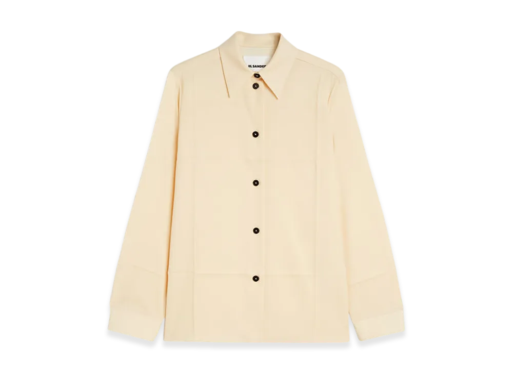 Jil Sander Lightweight Wool Gabardine Shirt "Pearl"