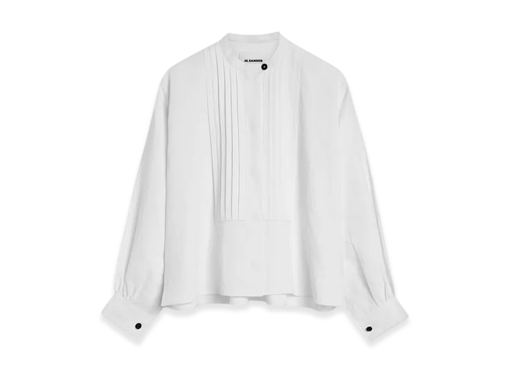 Jil Sander Linen Pleated Shirt "Optic White"