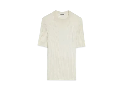 Jil Sander Women's Silk Crew-Neck T-Shirt "Eggshell"