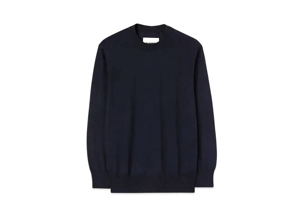 Jil Sander Women's Lightweight Wool Crew-Neck Sweater "Midnight"