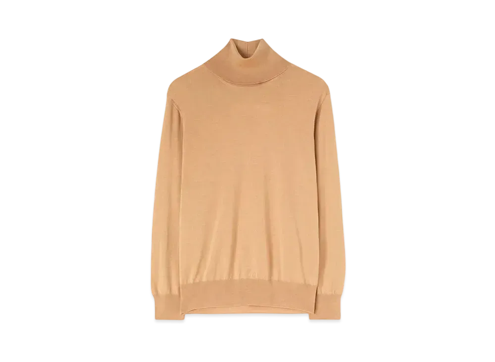 Jil Sander Women's Lightweight Wool High-Neck Sweater "Dark Beige"