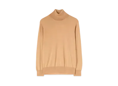 Jil Sander Women's Lightweight Wool High-Neck Sweater "Dark Beige"