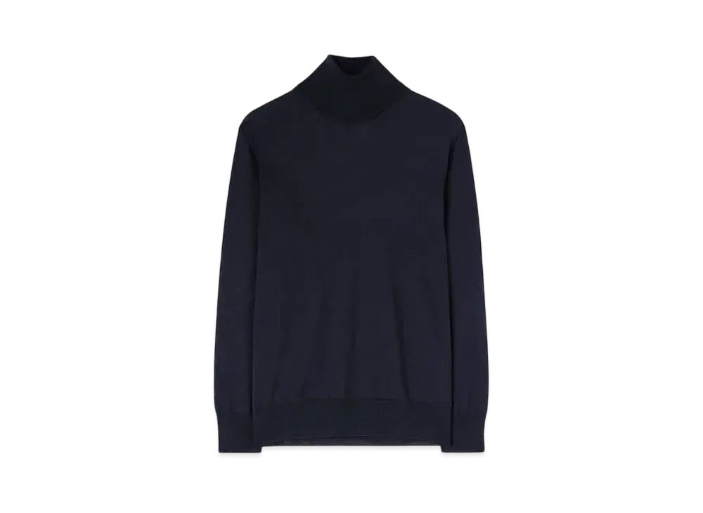 Jil Sander Women's Lightweight Wool High-Neck Sweater "Midnight"