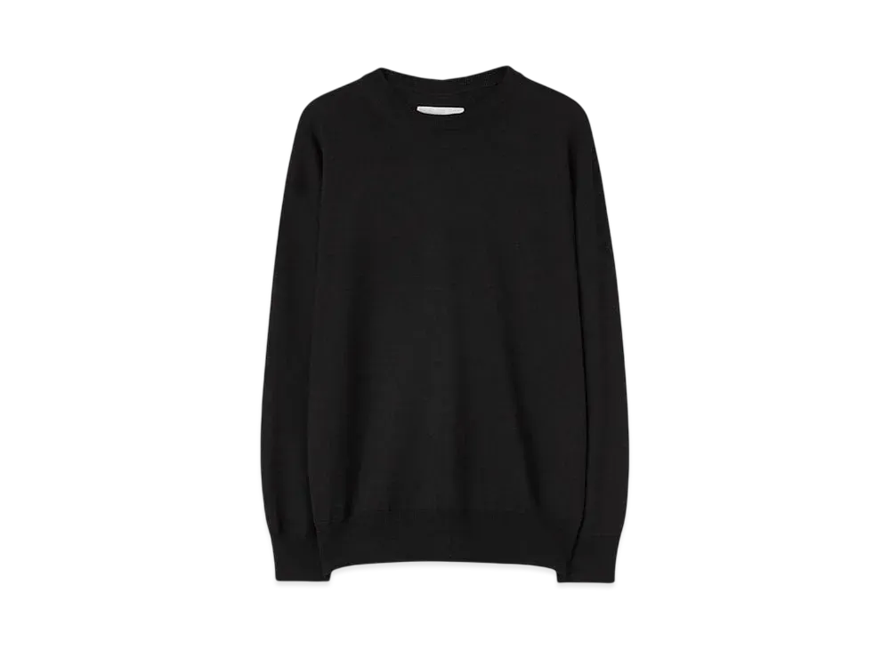 Jil Sander Women's Midweight Wool Crew-Neck Sweater "Black"