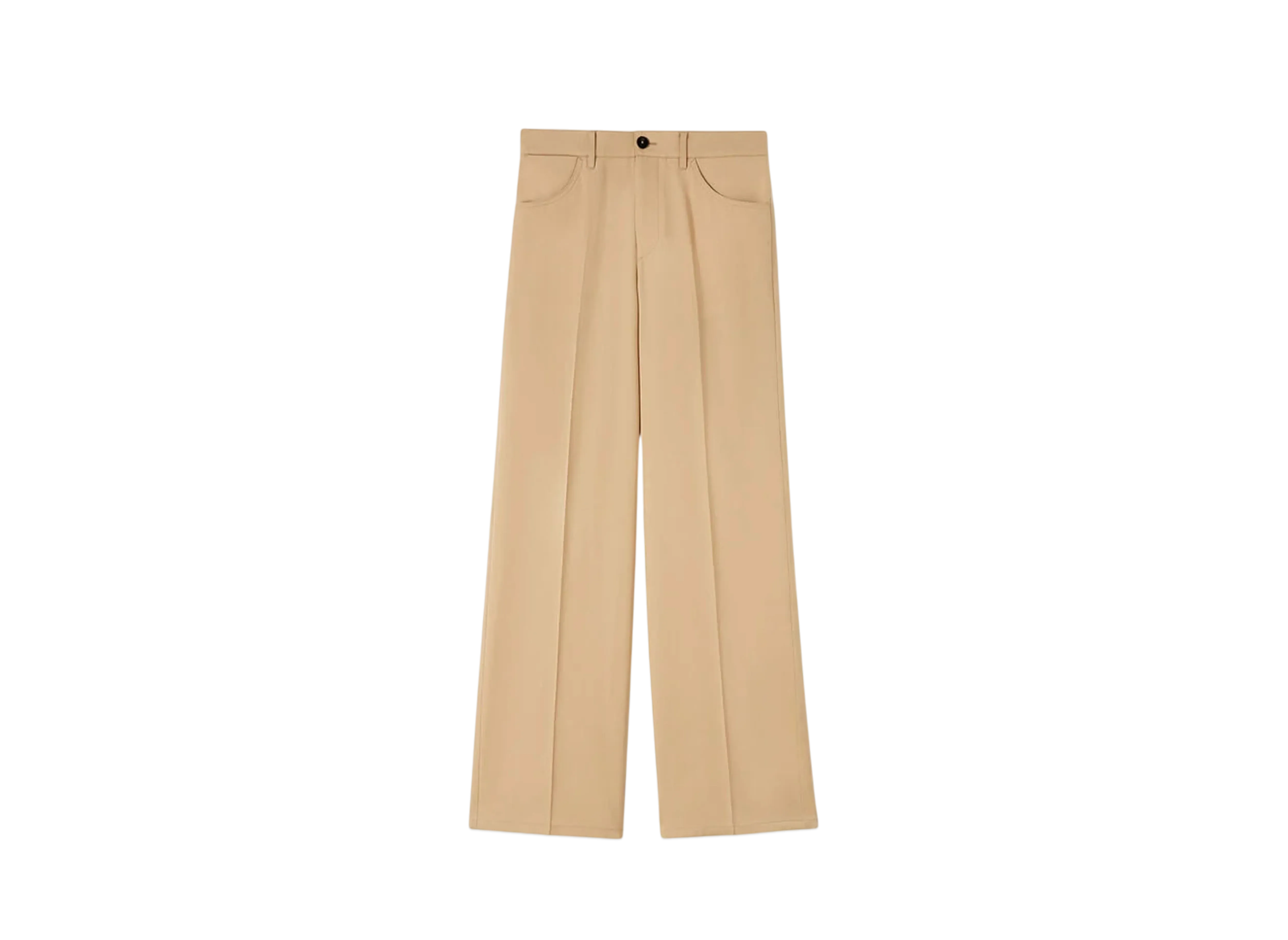 Jil Sander Women's Lightweight Wool Gabardine Trousers "Dark Beige"