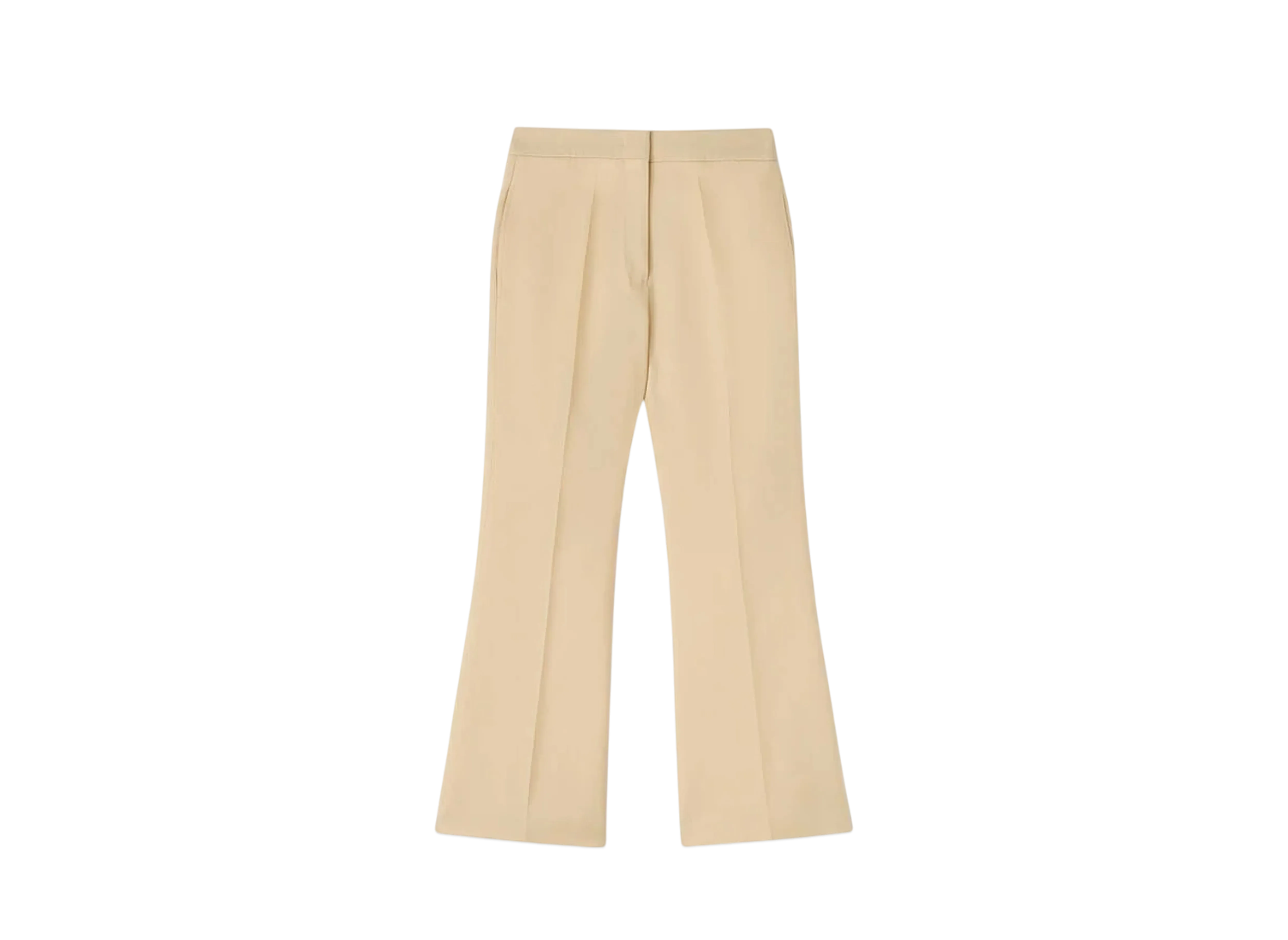 Jil Sander Women's Techno Gabardine Tailored Trousers "Champagne"