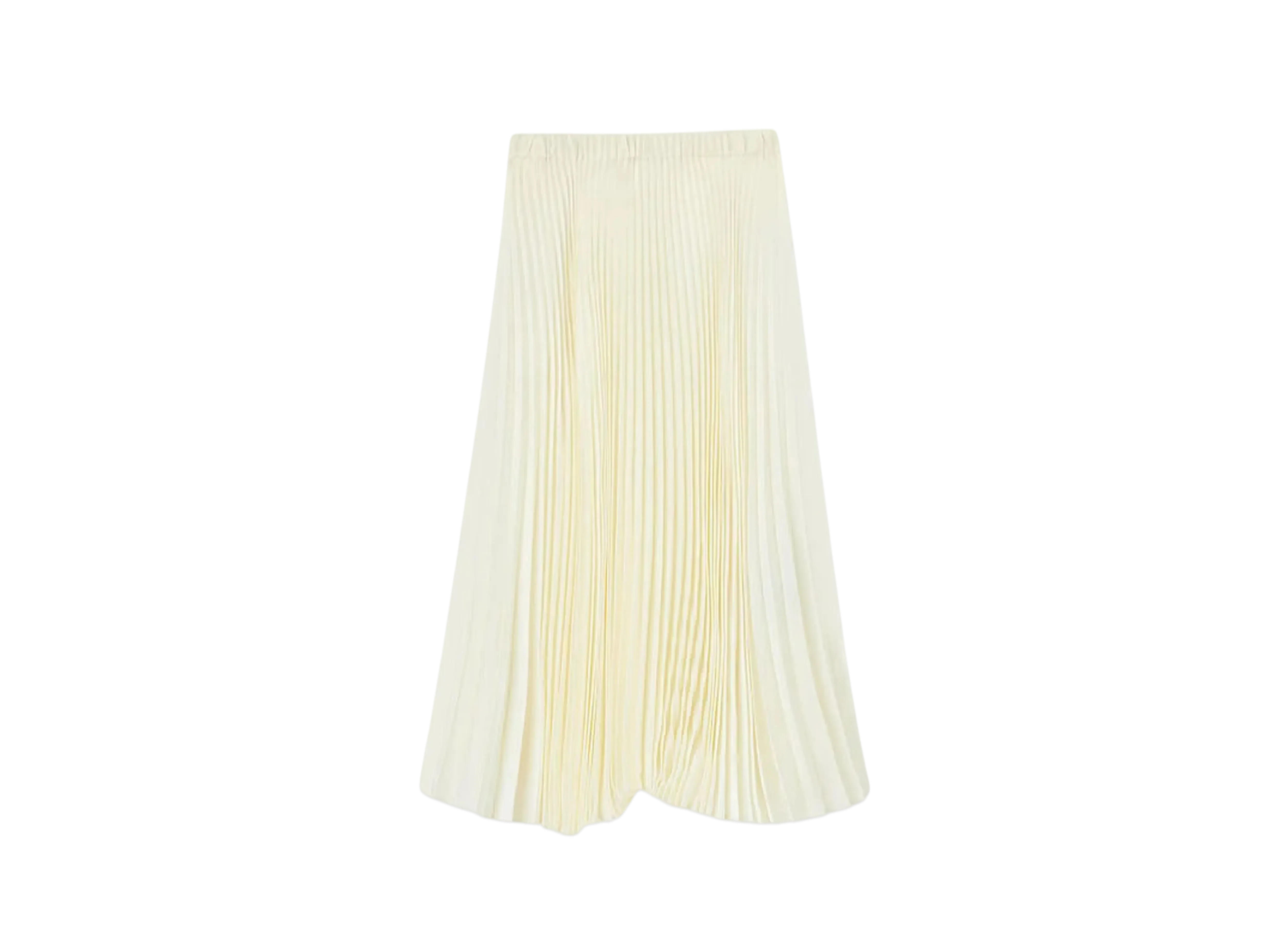 Jil Sander Women's Techno Twill Pleated Skirt "Chalk"