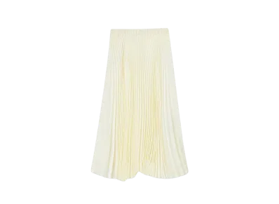 Jil Sander Women's Techno Twill Pleated Skirt "Chalk"