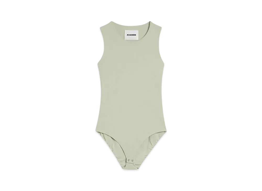 Jil Sander Women's Fluid Viscose Bodysuit "Lemon Green"