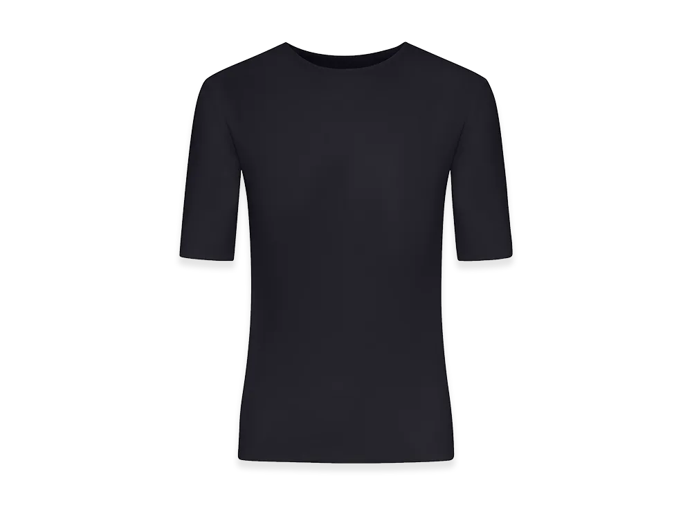 Jil Sander Women's Short-Sleeved Crepe T-Shirt "Black"