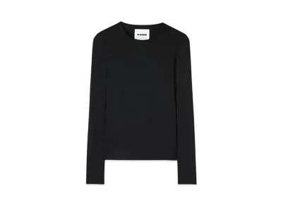 Jil Sander Women's Fluid Viscose Crew-Neck T-Shirt "Black"