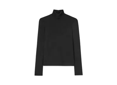 Jil Sander Women's Fluid Viscose High-Neck T-Shirt "Black"