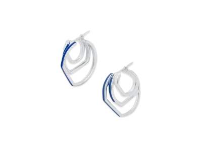 LOEWE Stacked Hoop Earrings "Silver/Blue"