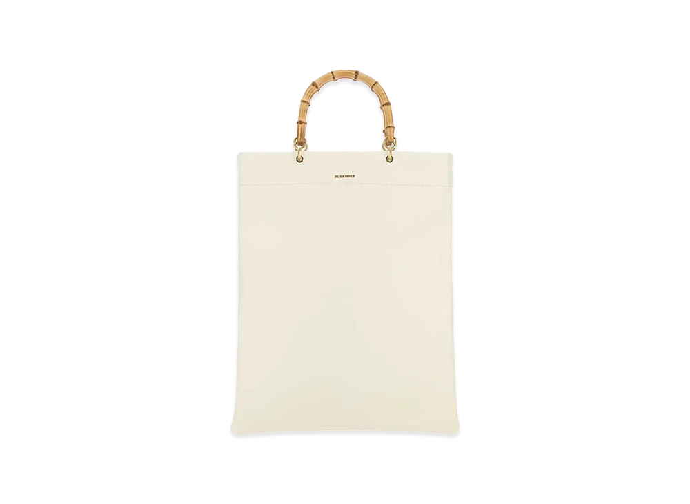 Jil Sander Women's Ivory Leather Medium Shopping Bag "White"