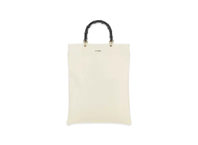 Jil Sander Women's Ivory Leather Medium Shopping Bag "White"