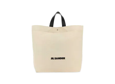 Jil Sander Women's Sand Canvas Flat Shopping Bag "White"