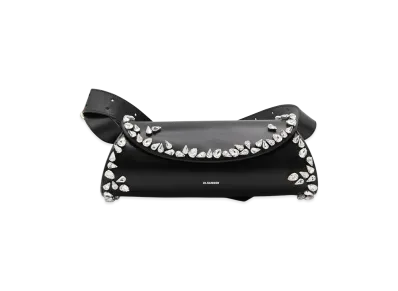 Jil Sander Women's Leather Small Cannolo Crossbody Bag "Black"