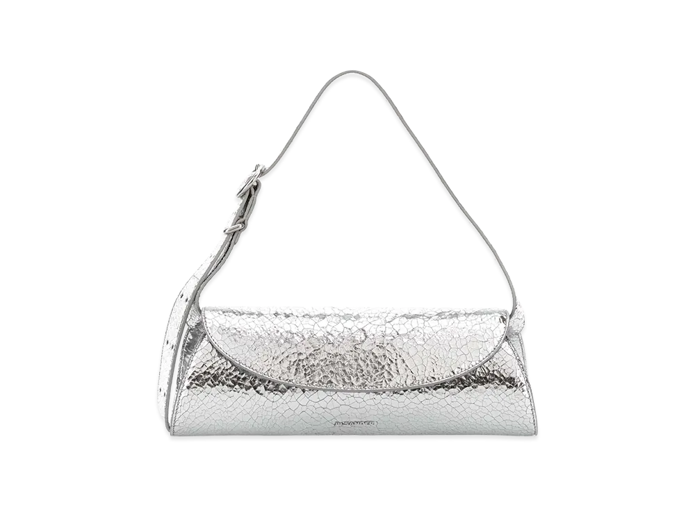 Jil Sander Women's Leather Cannolo Crossbody Bag "Silver"