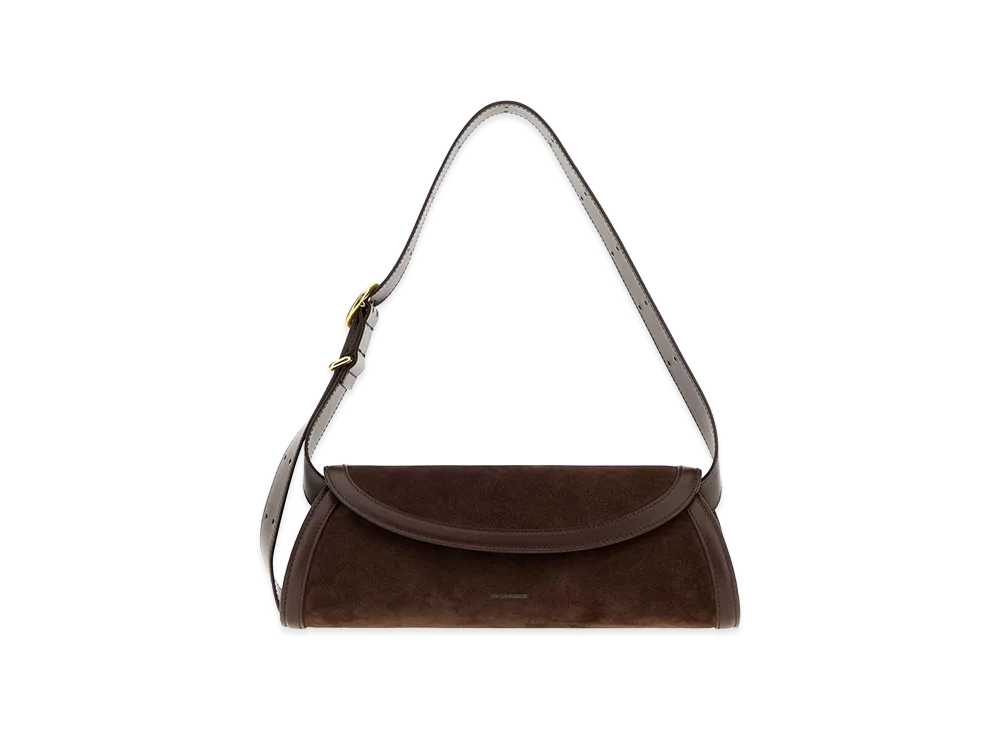 Jil Sander Women's Suede Small Cannolo Crossbody Bag "Bordeaux/Brown"