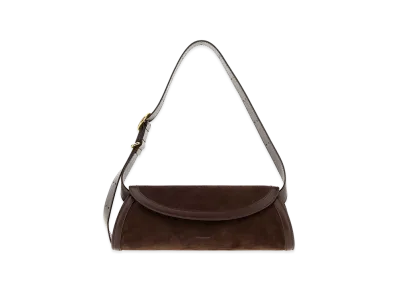 Jil Sander Women's Suede Small Cannolo Crossbody Bag "Bordeaux/Brown"