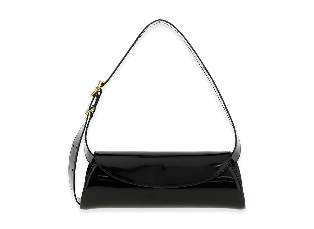 Jil Sander Women's Leather Small Cannolo Shoulder Bag "Black"