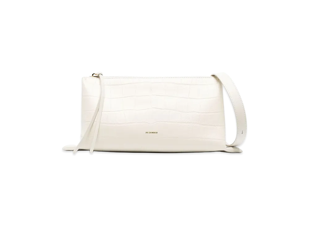 Jil Sander Women's Ivory Leather Small Empire Shoulder Bag "White"
