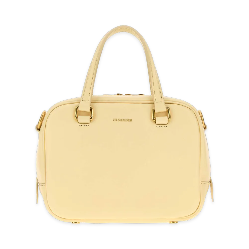 Jil Sander Leather Small Vision Handbag "Cream"