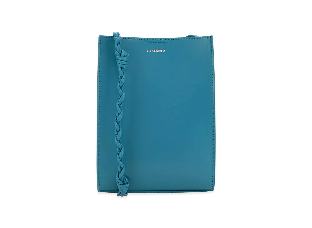 Jil Sander Women's Leather Small Tangle Shoulder Bag "Turquoise Blue"