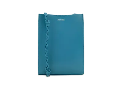 Jil Sander Women's Leather Small Tangle Shoulder Bag "Turquoise Blue"