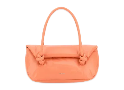 Jil Sander Women's Peach Leather Small Knot Handle Handbag "Orange"