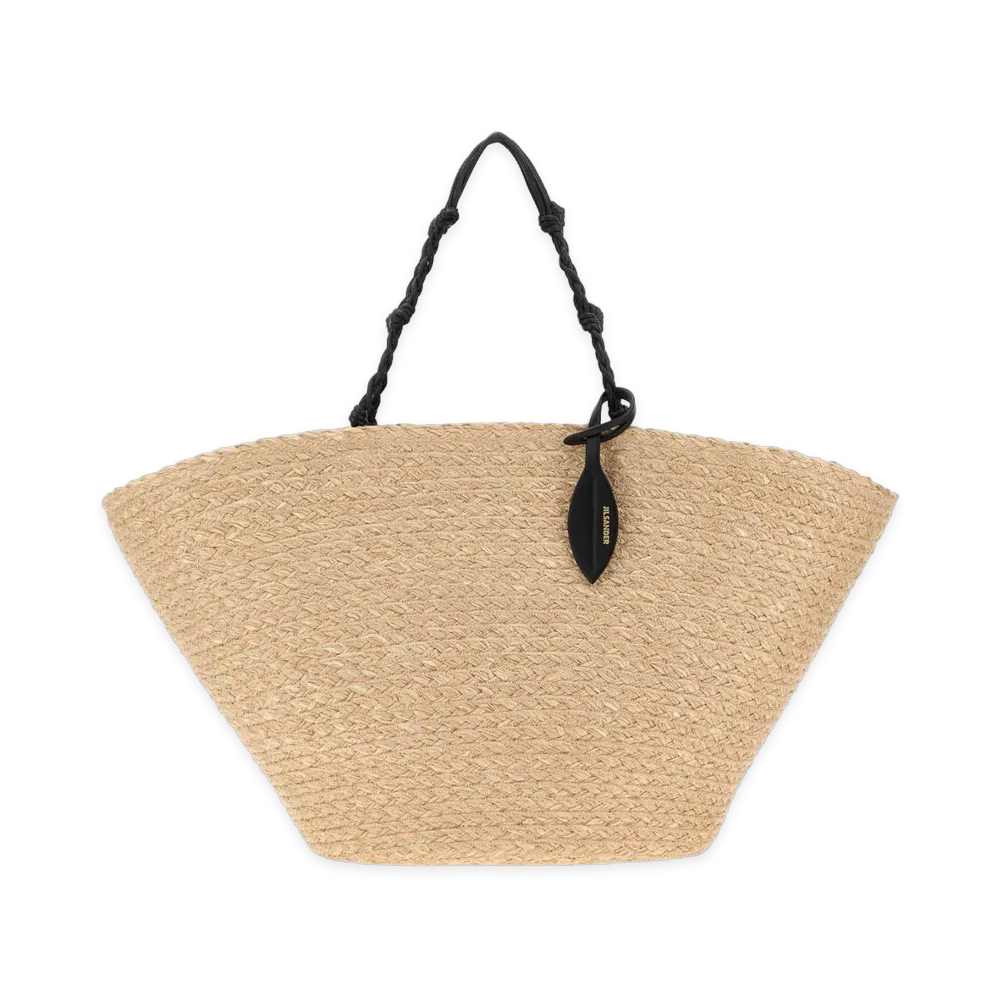 Jil Sander Raffia Large Tangle Bucket Bag "Beige"