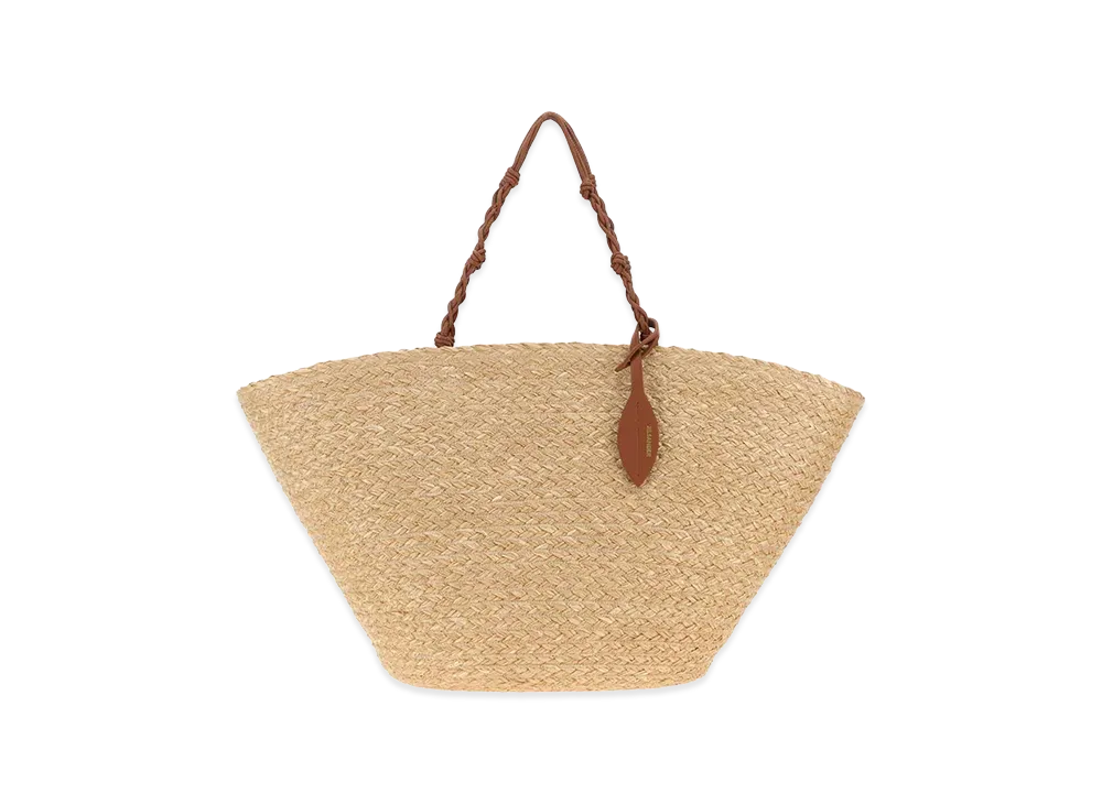 Jil Sander Women's Raffia Large Tangle Bucket Bag "Beige"