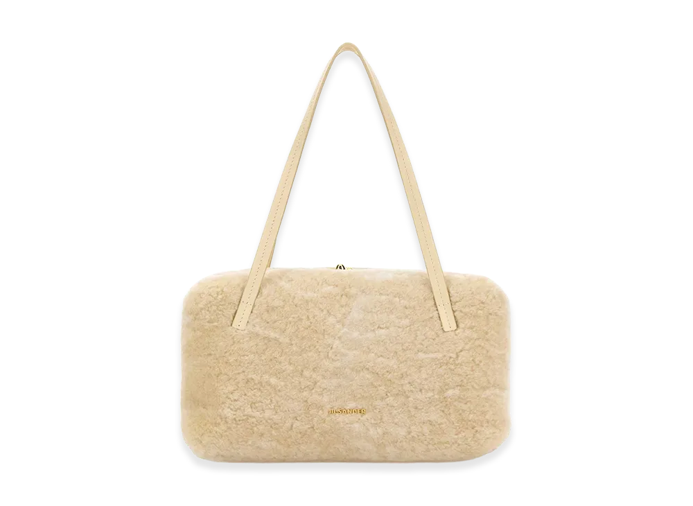 Jil Sander Women's Shearling Goji Pillow Handbag "Ivory"